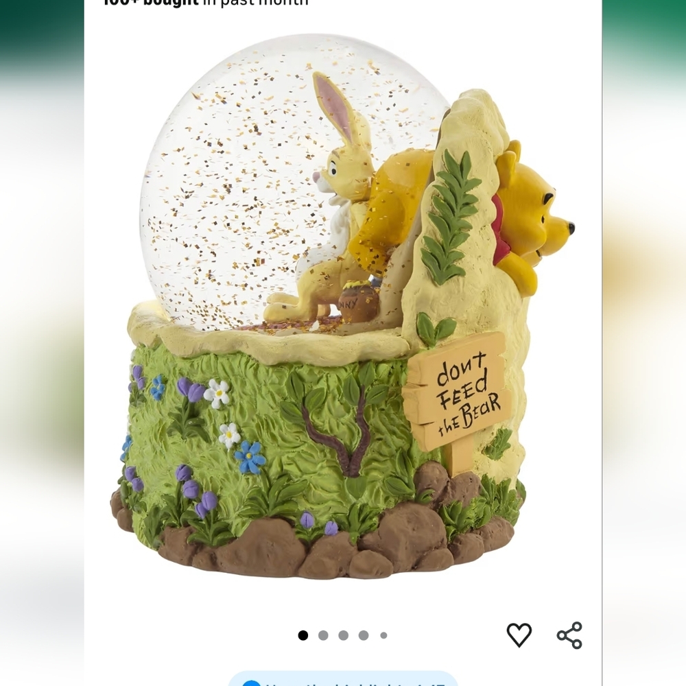 Winnie the Pooh Snow Globe X Precious Moments And Disney